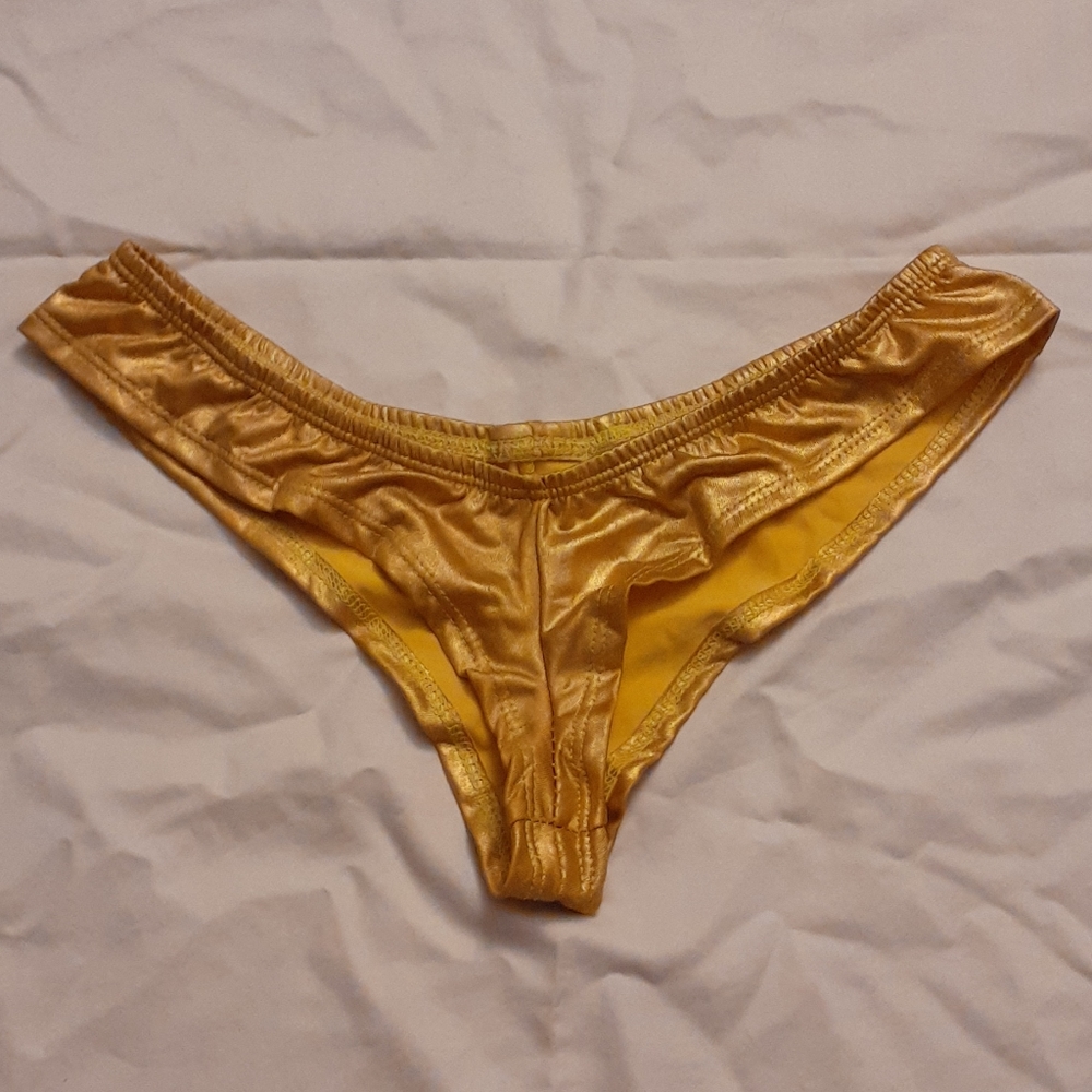 Metallic gold thong - xsmall